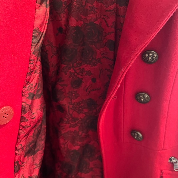 Original 1981 GUESS red trench coat - Picture 3 of 5